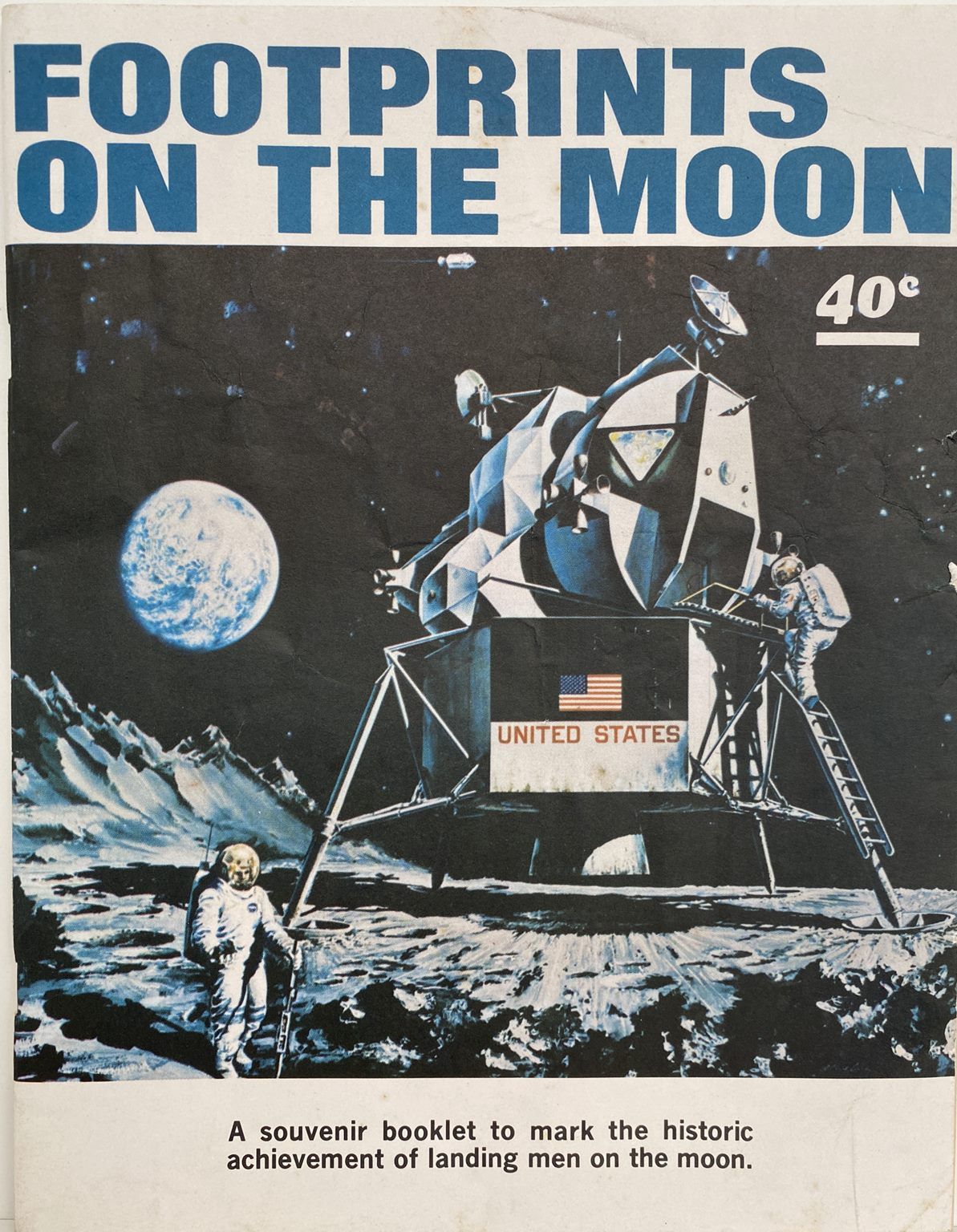 FOOTPRINTS ON THE MOON: 1969 Moon Landing Souvenir