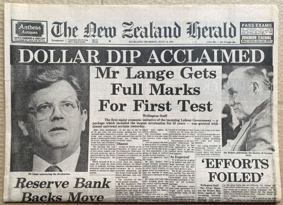 OLD NEWSPAPER: The New Zealand Herald, 19 July 1984 - Currency devaluation