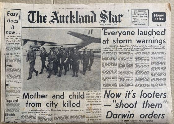 OLD NEWSPAPER: The Auckland Star, 27 December 1974 - Darwin Cyclone