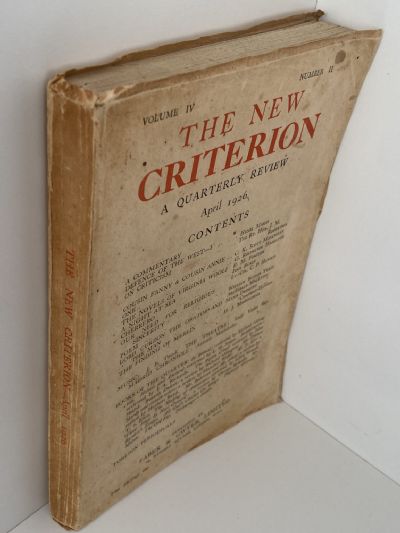 THE NEW CRITERION: A Quarterly Review - Vol. IV, No. I, January 1926