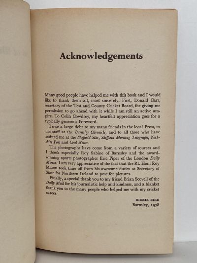 NOT OUT: Dickie Bird autobiography