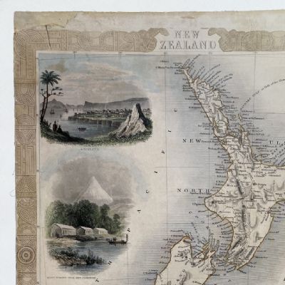 VINTAGE MAP: Tallis Map of New Zealand 1852