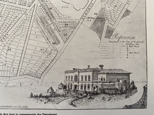 VINTAGE MAP: Pulman's Register Map of the City of Auckland 1863