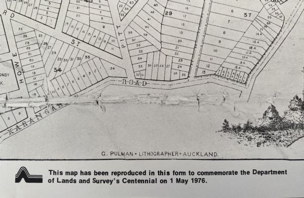 VINTAGE MAP: Pulman's Register Map of the City of Auckland 1863