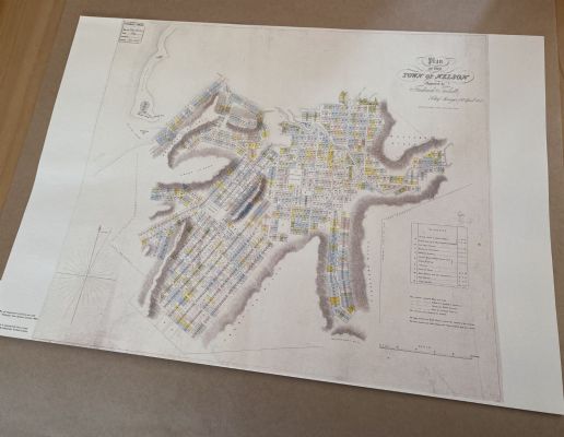 VINTAGE MAP: Plan of the Town of Nelson 1842