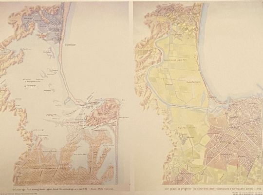 VINTAGE MAP: Napier pre and post earthquake 1865 and 1965 