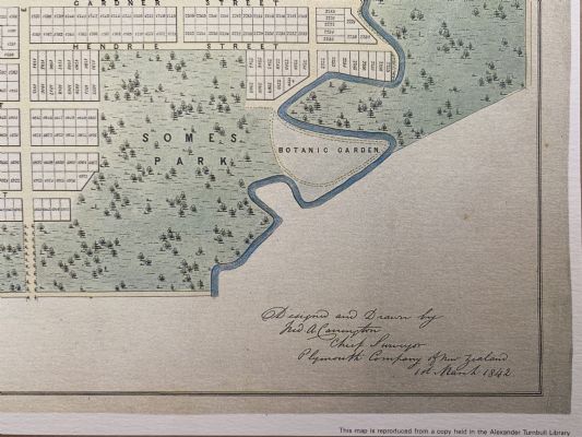 VINTAGE MAP: Plan of New Plymouth in New Zealand 1842