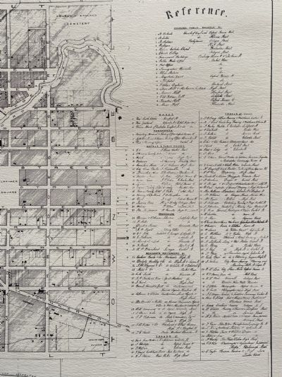 VINTAGE MAP: Christchurch, Canterbury 1862