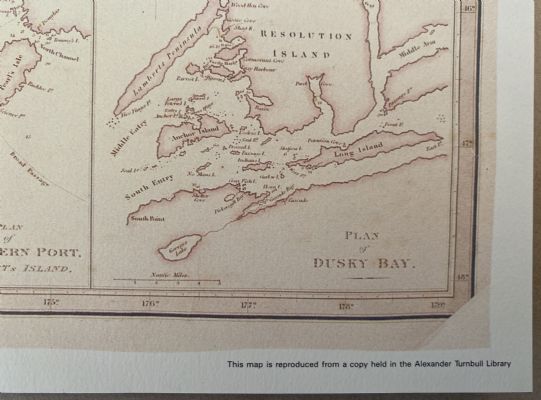 VINTAGE MAP: Chart of New Zealand - from original surveys 1840