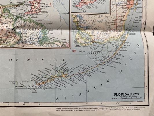 VINTAGE MAP: Caribbean / West Indies