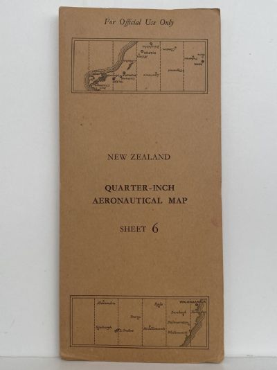 VINTAGE AERONAUTICAL CHART: Flying Map, Sheet No. 6, Dunedin 1942