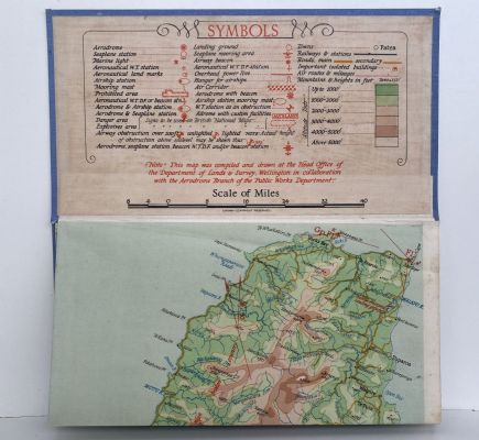 VINTAGE AERONAUTICAL CHART: Flying Map, Sheet No. 6, Eastern North Island 1939