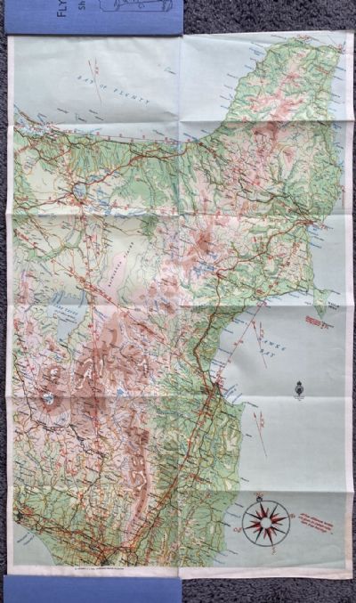 VINTAGE AERONAUTICAL CHART: Flying Map, Sheet No. 6, Eastern North Island 1939