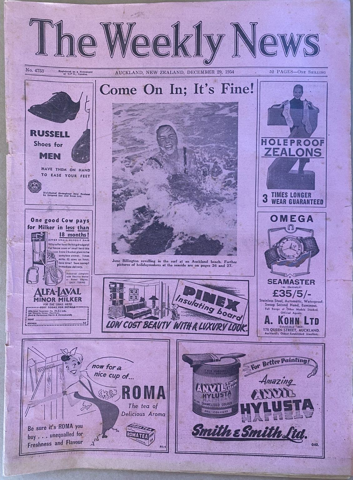 OLD NEWSPAPER: The Weekly News - No. 4753, 29 December 1954