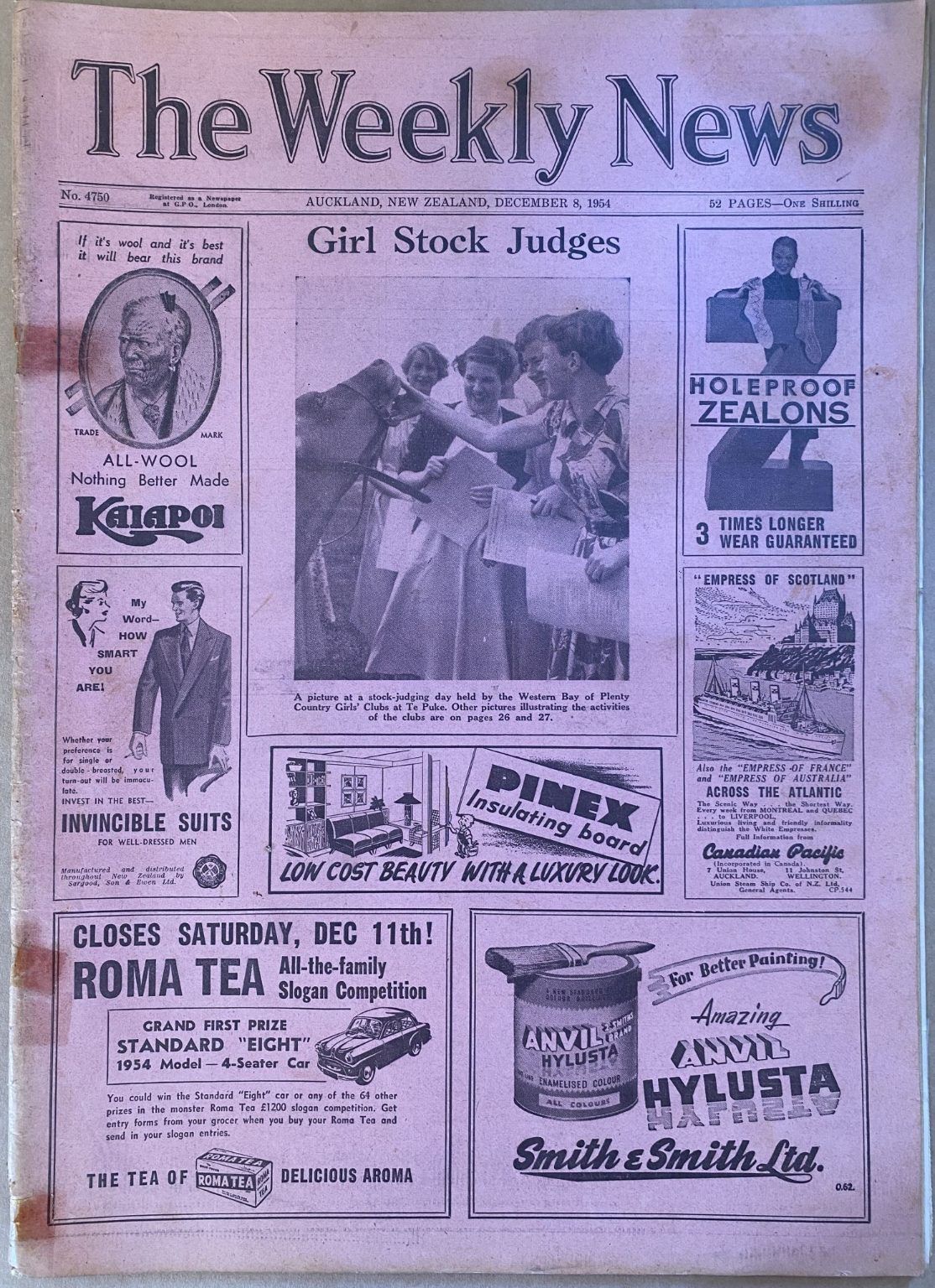 OLD NEWSPAPER: The Weekly News - No. 4750, 8 December 1954