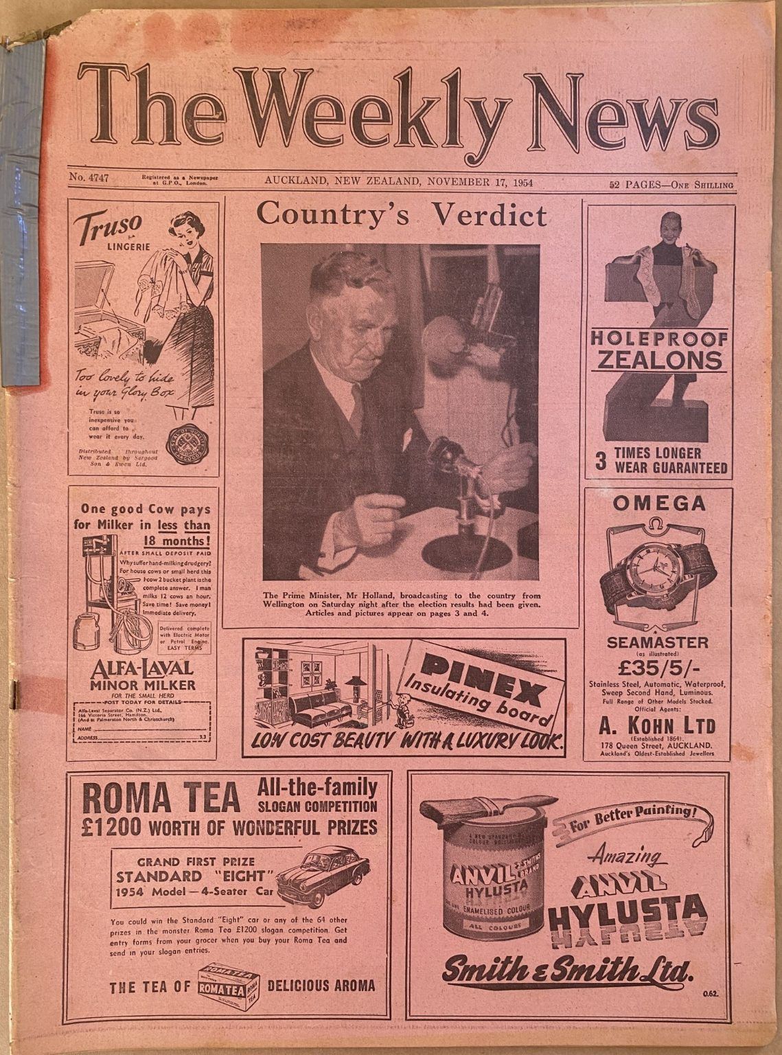 OLD NEWSPAPER: The Weekly News - No. 4747, 17 November 1954