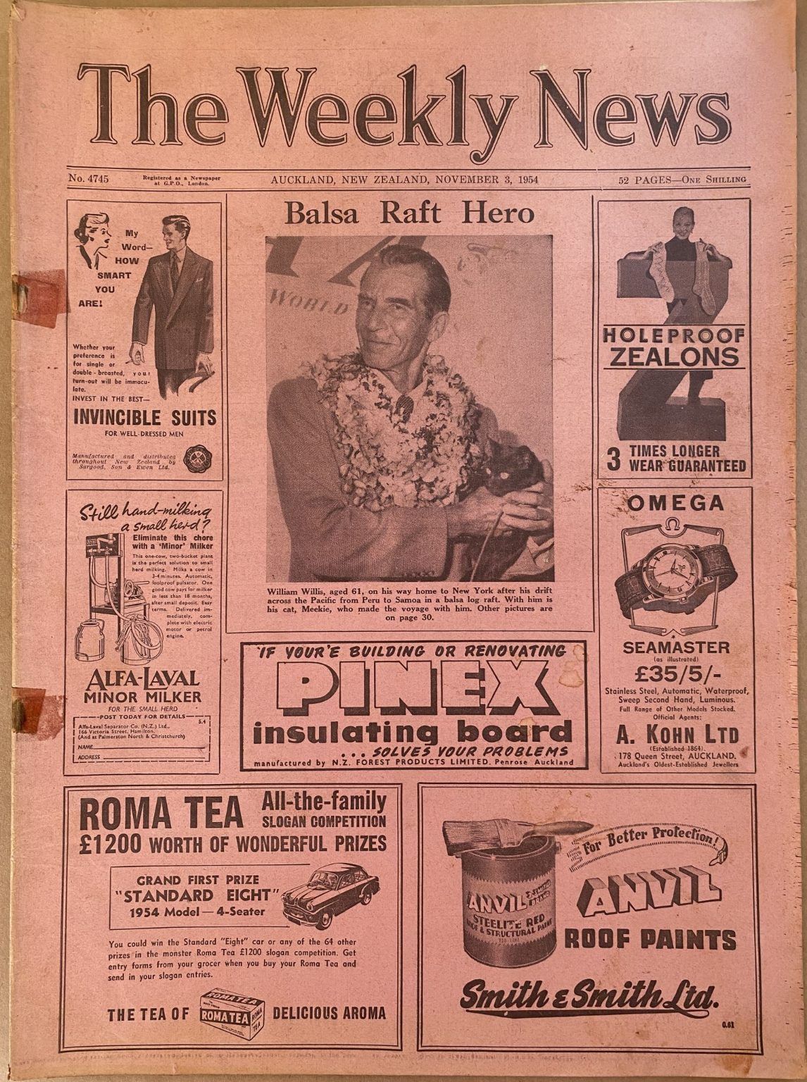 OLD NEWSPAPER: The Weekly News - No. 4745, 3 November 1954