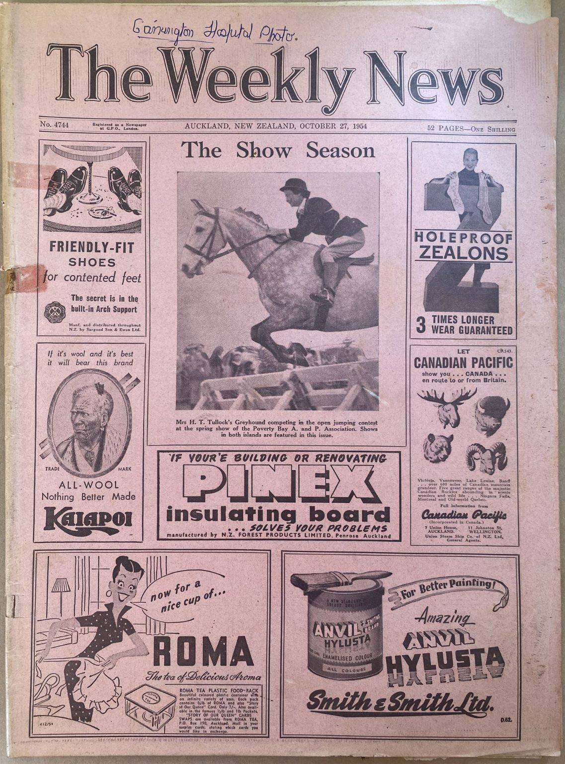 OLD NEWSPAPER: The Weekly News - No. 4744, 27 October 1954