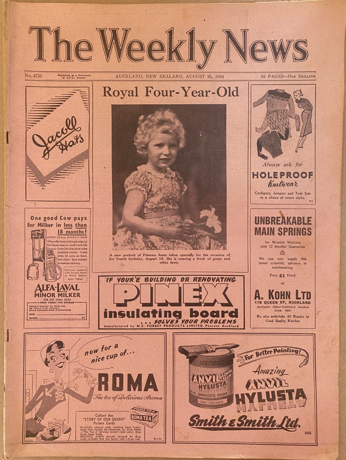 OLD NEWSPAPER: The Weekly News - No. 4735, 25 August 1954