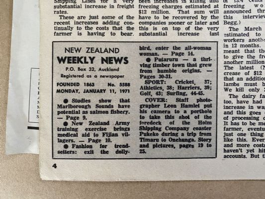OLD NEWSPAPER: New Zealand Weekly News, No. 5588, 11 January 1971