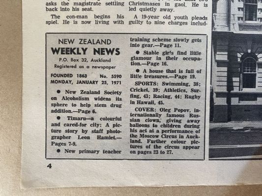 OLD NEWSPAPER: New Zealand Weekly News, No. 5590, 25 January 1971