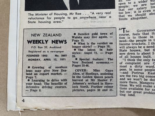 OLD NEWSPAPER: New Zealand Weekly News, No. 5601, 12 April 1971