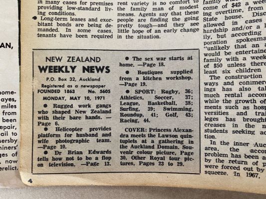 OLD NEWSPAPER: New Zealand Weekly News, No. 5605, 10 May 1971