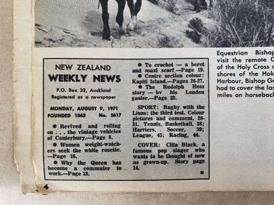 OLD NEWSPAPER: New Zealand Weekly News, No. 5617, 9 August 1971