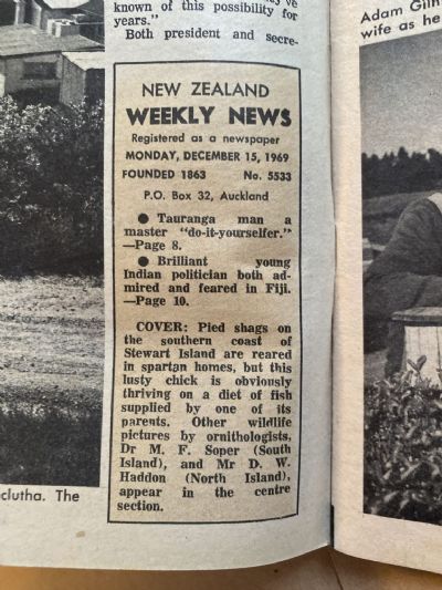 OLD NEWSPAPER: New Zealand Weekly News, No. 5533, 15 December 1969