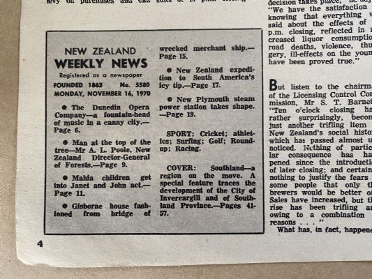 OLD NEWSPAPER: New Zealand Weekly News, No. 5580, 16 November 1970