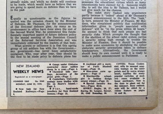 OLD NEWSPAPER: New Zealand Weekly News, No. 5560, 29 June 1970