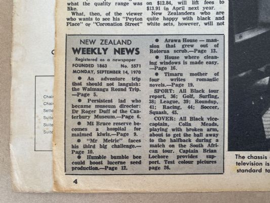 OLD NEWSPAPER: New Zealand Weekly News, No. 5571, 14 September 1970