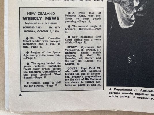 OLD NEWSPAPER: New Zealand Weekly News, No. 5574, 5 October 1970
