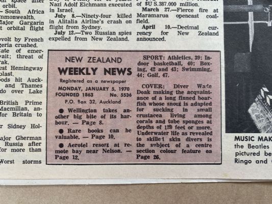 OLD NEWSPAPER: New Zealand Weekly News, No. 5536, 5 January 1970