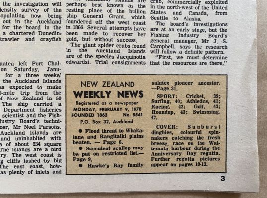 OLD NEWSPAPER: New Zealand Weekly News, No. 5541, 9 February 1970