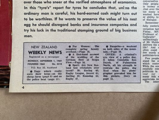 OLD NEWSPAPER: New Zealand Weekly News, No. 5518, 1 September 1969