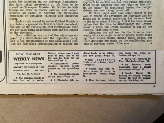 OLD NEWSPAPER: New Zealand Weekly News, No. 5521, 22 September 1969