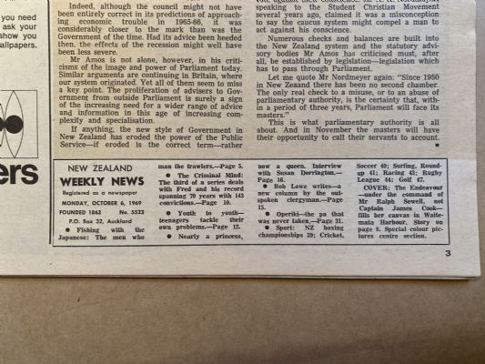 OLD NEWSPAPER: New Zealand Weekly News, No. 5523, 6 October 1969
