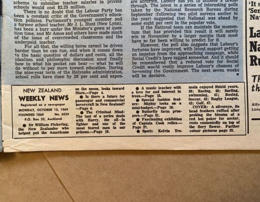 OLD NEWSPAPER: New Zealand Weekly News, No. 5524, 13 October 1969