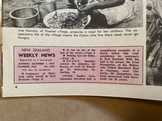 OLD NEWSPAPER: New Zealand Weekly News, No. 5531, 1 December 1969