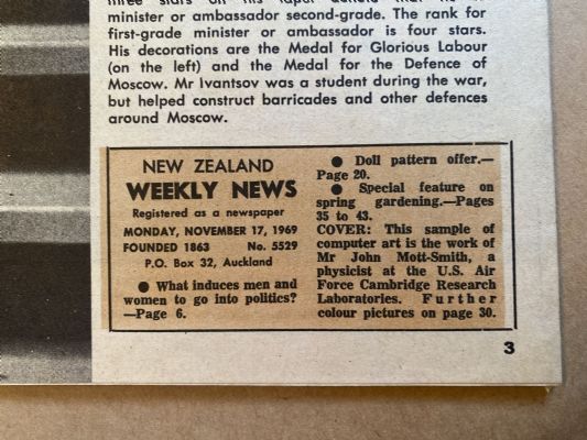OLD NEWSPAPER: New Zealand Weekly News, No. 5529, 17 November 1969