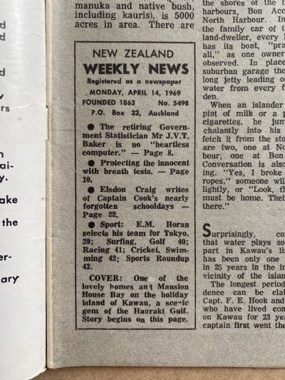 OLD NEWSPAPER: New Zealand Weekly News, No. 5498, 14 April 1969