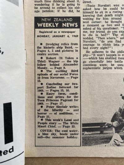 OLD NEWSPAPER: New Zealand Weekly News, 6 January 1969