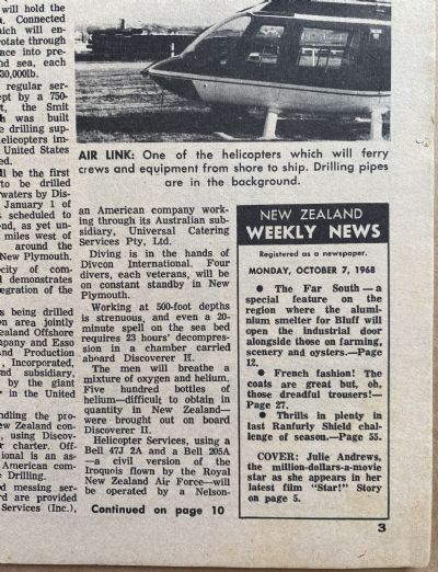 OLD NEWSPAPER: New Zealand Weekly News, 7 October 1968