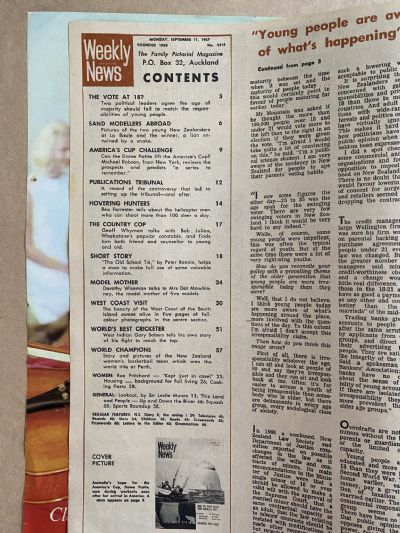 OLD NEWSPAPER: New Zealand Weekly News, No. 5415, 11 September 1967