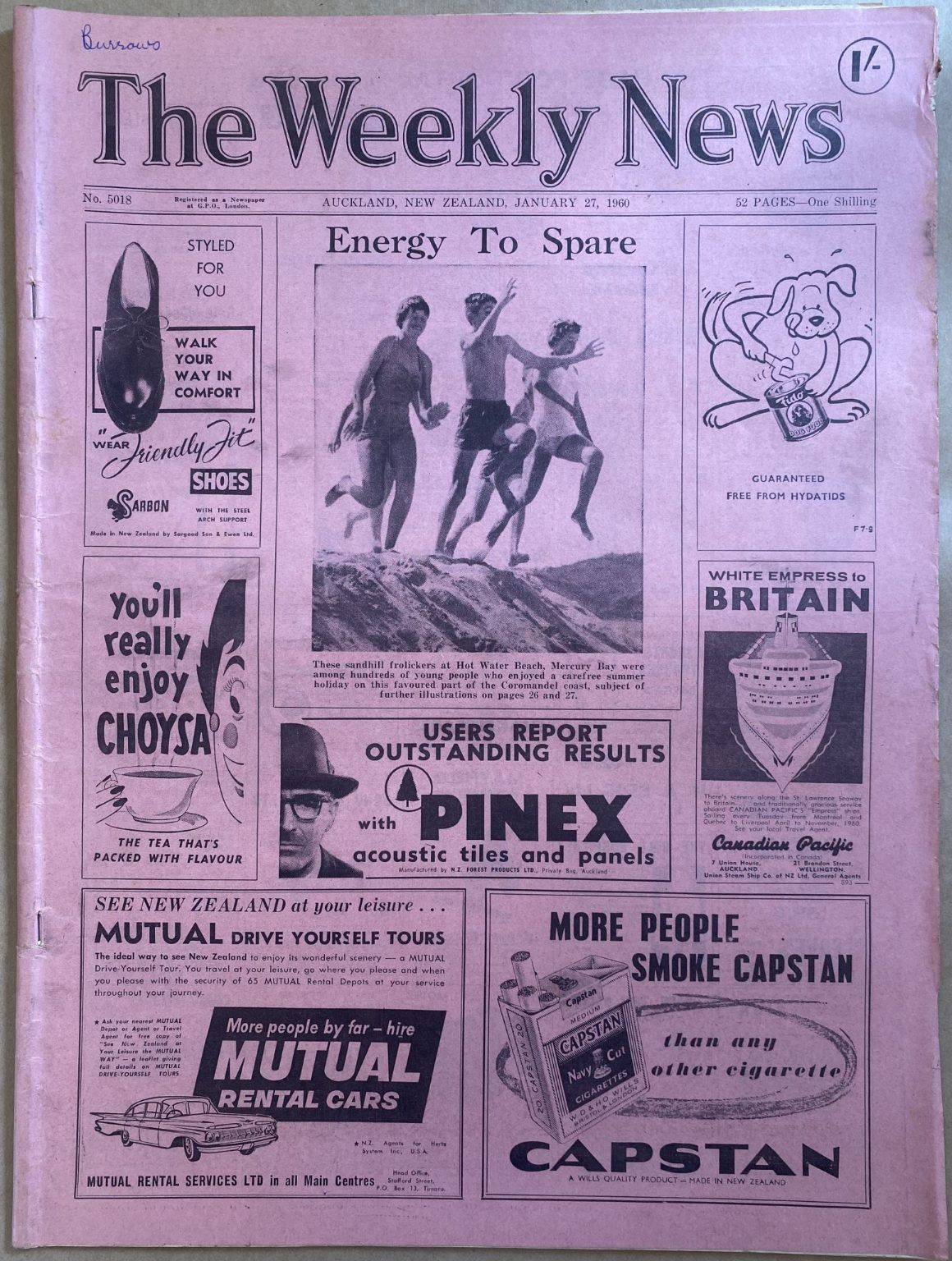 OLD NEWSPAPER: The Weekly News, No. 5018, 27 January 1960