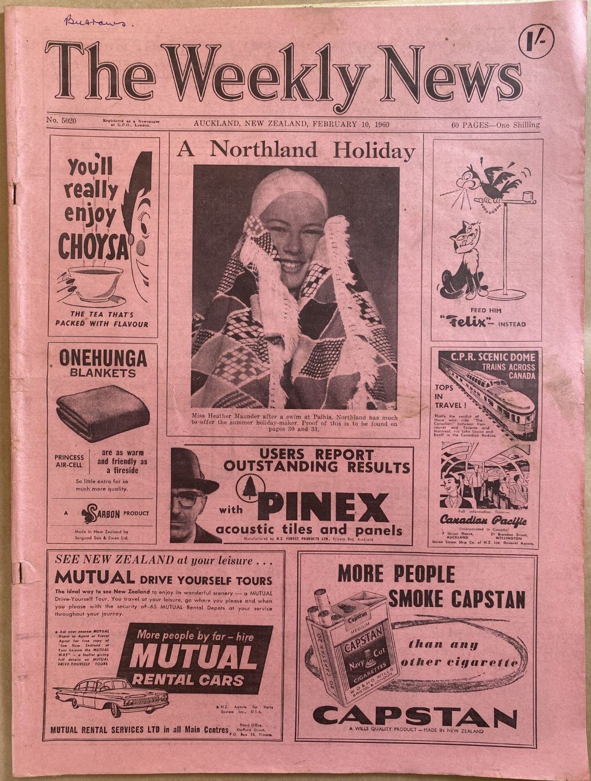 OLD NEWSPAPER: The Weekly News, No. 5020, 10 February 1960