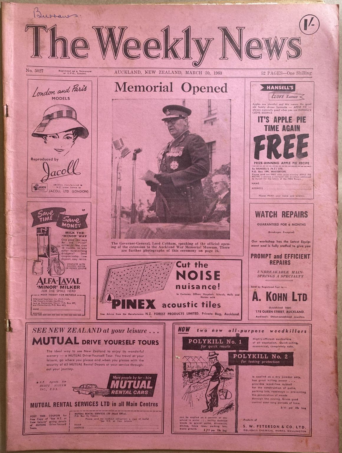 OLD NEWSPAPER: The Weekly News, No. 5027, 30 March 1960