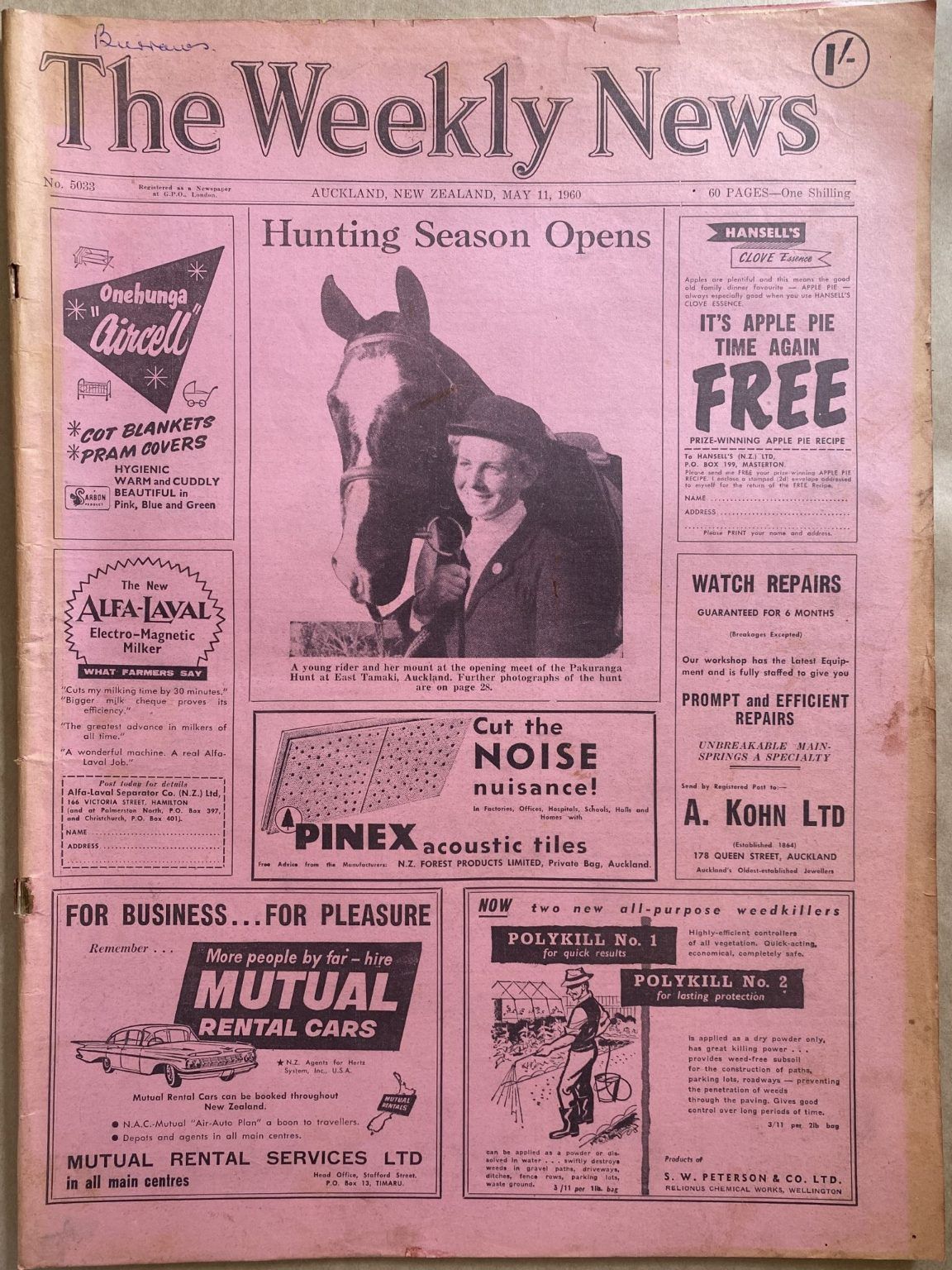OLD NEWSPAPER: The Weekly News, No. 5033, 11 May 1960