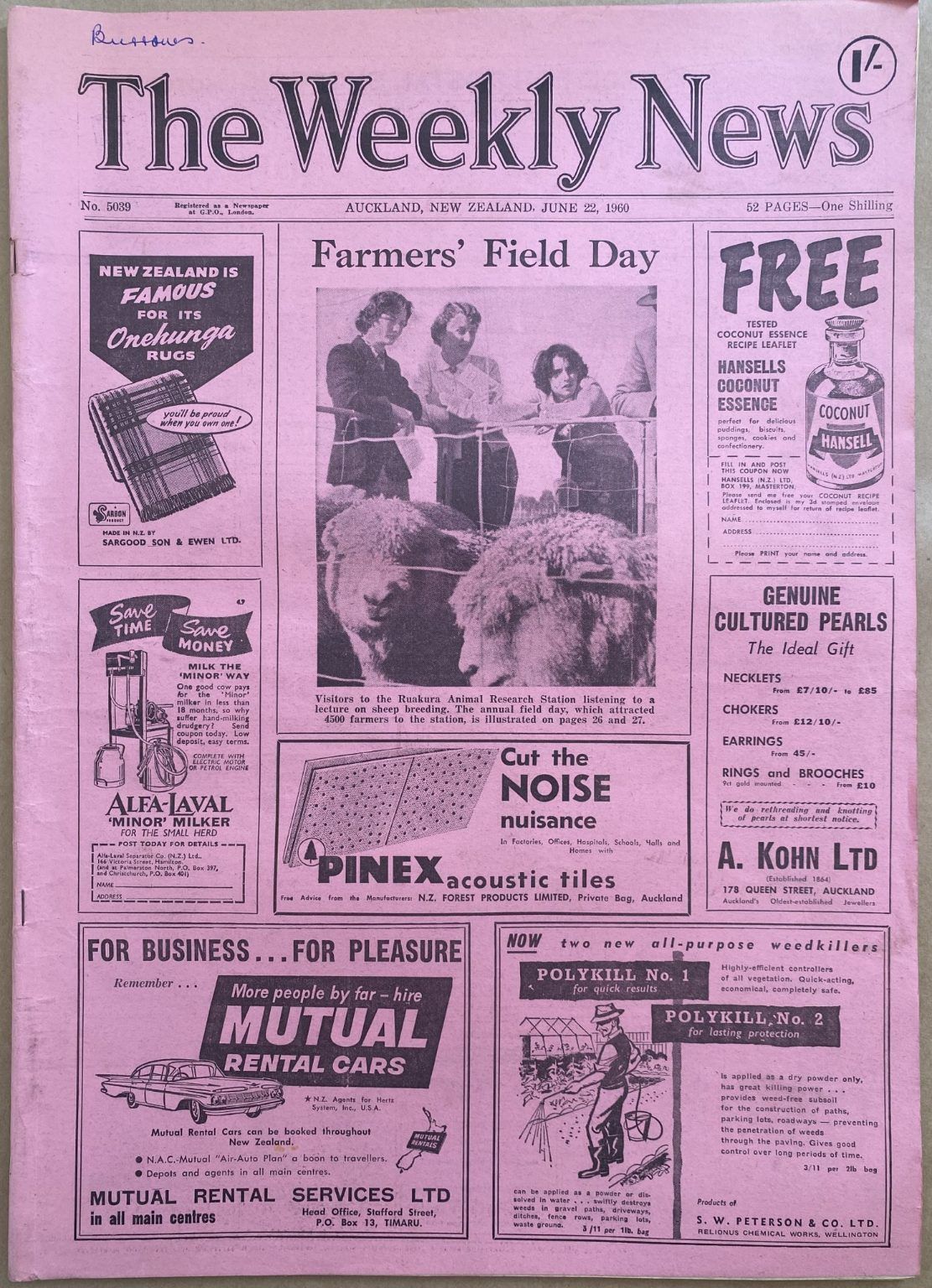 OLD NEWSPAPER: The Weekly News, No. 5039, 22 June 1960